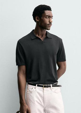 Футболка zara поло 19778 antracite
