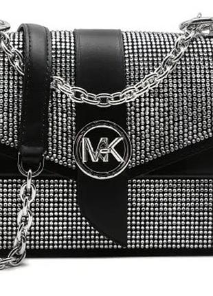 Жіноча каркасна сумка крос-боді michael kors із лінійки greenwich (модель sm conv xbody crystal)