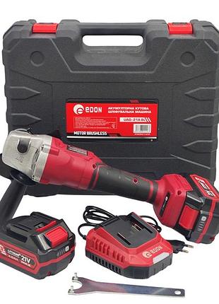 Потужна акумуляторна болгарка edon uag-21a (акум 4.0ah 21v 2шт і зарядка) mik26