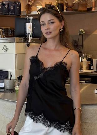 Шикарна атласна майка чорна