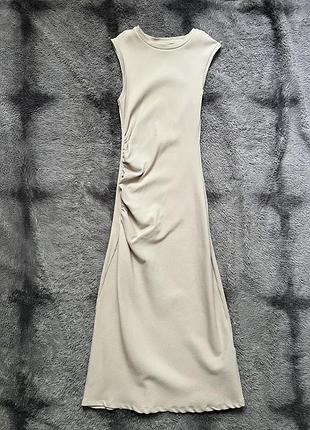 Сукня zara міді з драпіруванням