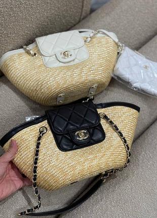 Летняя сумка сумочка chanel длинный ремешок плетеная плетеная плетенка