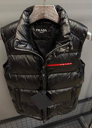 Чоловіча жилетка prada | жилет прада в чорному кольорі