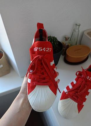 Жіночі кросівки adidas originals superstar 80s primeknit lush red