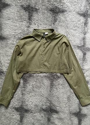 Укорочена сорочка h&m кольору хакі