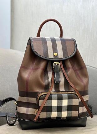 Жіночий рюкзак burberry check dark birch brown женский
