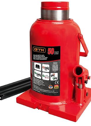 Домкрат гидравлический 50т gtm th95004 бутылочный одноштоковый: высота подъема 450 мм, грузоподъемность 50 т mik26