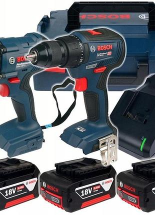 Професійний набір акумуляторного інструменту bosch gsr 18v-50 + gdx 180-li 5ah : з акб 18v 5 ah-3 шт, дриль-шурупокрут, гайкокрут