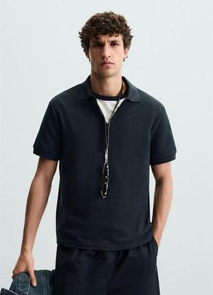 Футболка zara 19511 поло navy blue