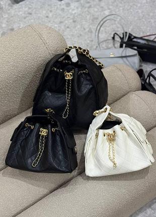 Сумка chanel на цепочке длинный ремешок ремешок кармана большая средняя