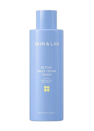 Молочный тонер для увлажнения и поддержки барьера skin&lab ectoin milky cream toner, 200 мл