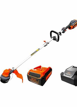 Мощный аккумуляторный триммер gtm gt56/900bl kit 56в + акб и зу (gt56/900bl_kit) mik26