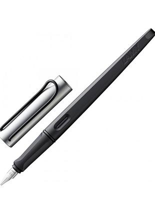 Чернильная ручка lamy joy матовая черная с хромированной крышкой 1,5 мм, чернила t10 синие (4029991)
