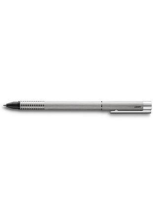 Ручка-роллер lamy logo матовый хром, стержень m63 1,0 мм черный (4001058)