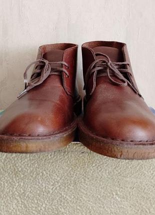 Новые мужские кожаные ботинки clarks street (оригинал), р. 42. идеальное состояние (новые).