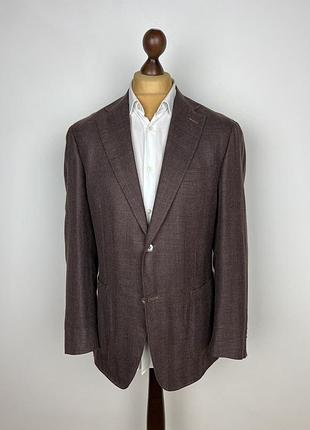 Canali kei brown wool\silk\linen unlined blazer люксовый пиджак канале кей италия