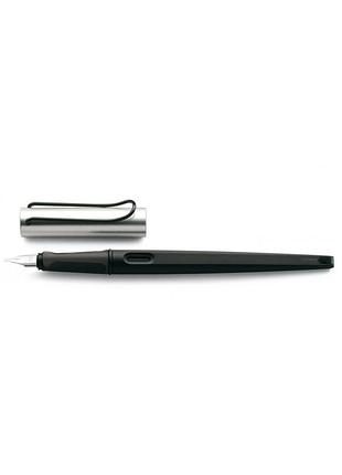 Чернильная ручка lamy joy матовая чёрная с хромированным колпачком 1,1 мм, чернила t10 синие (4029990)