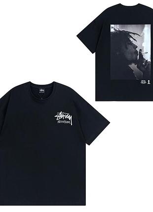 Футболка stussy smoke man oversize колір чорний, розмір m