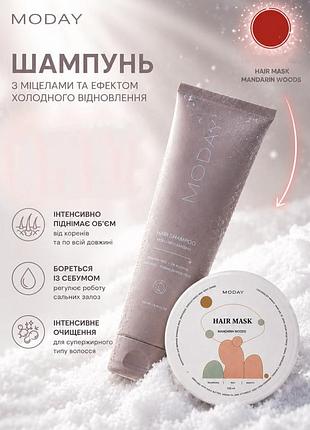 Шампунь для глибокого очищення волосся міцелярний moday micellar cleansing hair shampoo 250 мл
