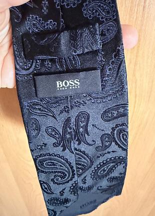 Краватка шовкова hugo boss оригінал / темно-синя краватка пейслі hugo boss.