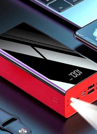 Зовнішній акумулятор 50000 mah з led індикатором та ліхтариком / червоний портативний зарядний пристрій