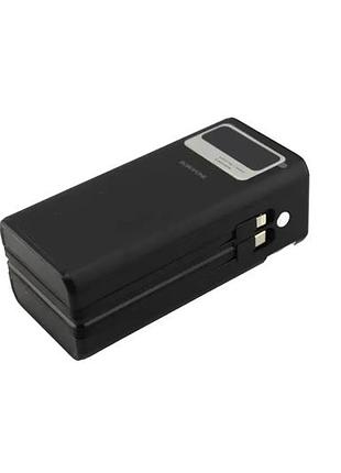Зовнішній акумулятор power bank 40000 mah чорний з вбудованими кабелями та ліхтарем / портативна батарея