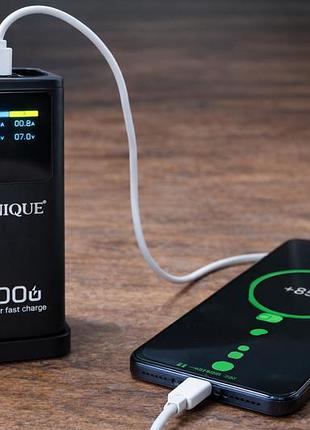 Портативна батарея power bank 60000 mah швидка зарядка led-дисплей чорний / зовнішній акумулятор для гаджетів