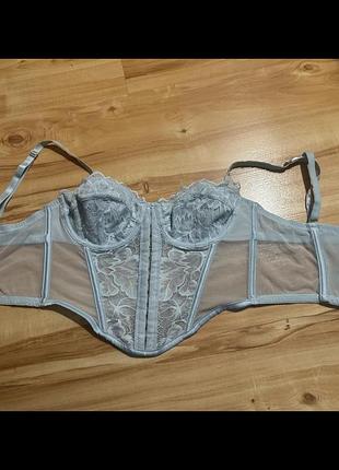 Мереживний корсетний бюстгальтер primark 32b / 70b блакитний