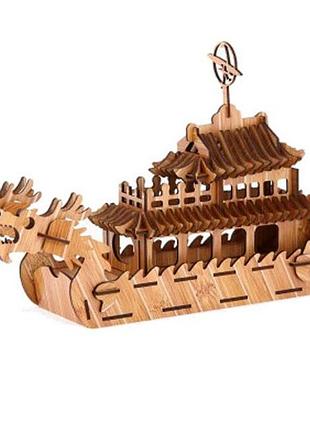 3d деревянный конструктор драконовая лодка robotime dragon boat r-8003 122 детали