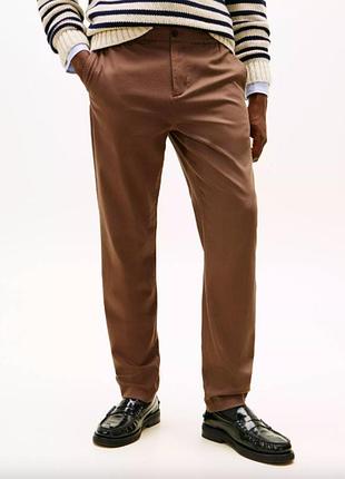 Брюки мужские из хлопково-ленной ткани Tommy hilfiger. цвет: hot coco.