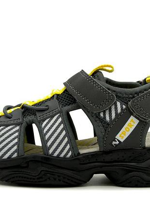 Закрытые сандалии для мальчиков kimboo серо-желтый (dr2290-2d grey-yell (26 (17 см))