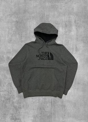 Худі the north face оригінал сіре кофта з капюшоном тнф чоловіча толстовка кенгуру
