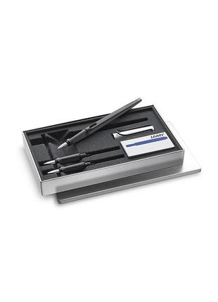 Набор для каллиграфии lamy joy (чернильная ручка матовая черная с хромированной крышкой, перо 1,1 мм, 1,5 мм, 1,9 мм, чернила t10