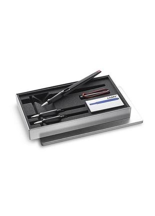 Набор для каллиграфии lamy joy (чернильная ручка сияющая черная с красным клипом, перо 1,1 мм, 1,5 мм, 1,9 мм, чернила t10 синие)