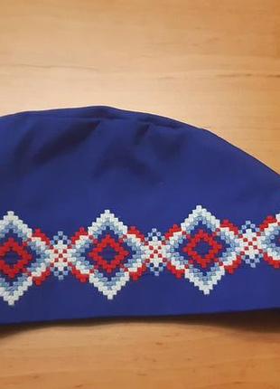 Медицинская шапочка вышиванка. шапочка хирурга. ручная работа.