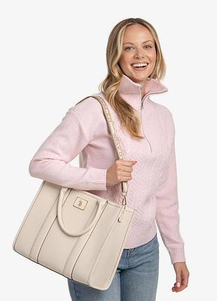 Жіноча сумка тоут u.s. polo assn з довгим ремінцем