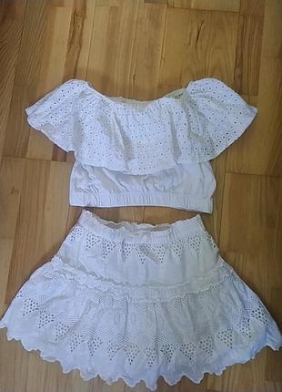 Костюм zara шитье прошва