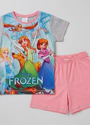 Пижама для девочки disney эльза "холодное сердце" — футболка и шорты разноцветный 3-4 года (104 см) код: 3006lnt colors df2