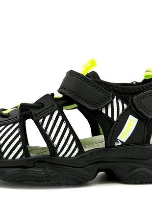 Закрытые сандалии для мальчиков kimboo черно-салатовый (dr2290-2l black-green (27 (17,5 см))
