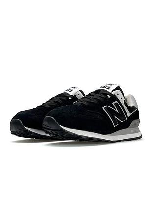 New balance 574 full suede black grey