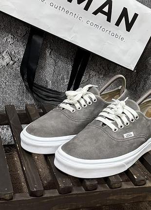 Кеди чоловічі кросівки жіночі vans scotchgard leather сірий 40 26см