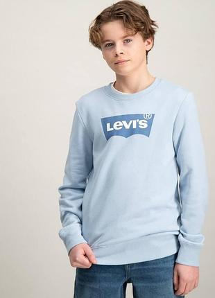 Дитяча кофта levi's бірюзовий колір з принтом для хлопчика (9078 pvu blue (68 (6m))