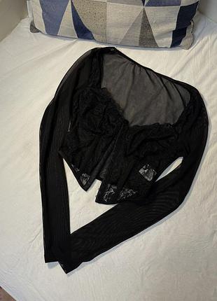 Чорний корсет-сітка shein