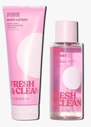 Набір для тіла fresh&amp;clean victoria's secret pink міст і лосьйон