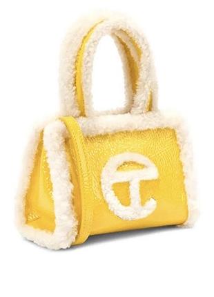 Сумка-шоппер ugg x telfar small shopper crinkle у яскравому неоново-жовтому кольорі