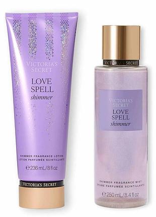 Набор для тела love spell shimmer victoria’s secret мист и лосьон