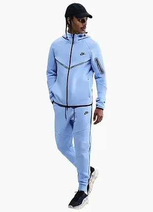Оригінал! штани чоловічі nike tech men's fleece joggers with reflective accents blue im6540-468