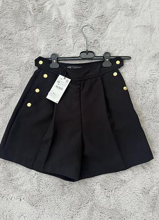 Жіночі шорти zara (чорного кольору, розмір xs)