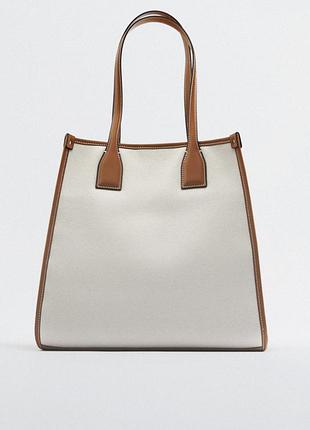 Сумка zara канва текстиль