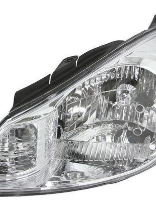 Фара передняя hyundai i10 2007-2012, левая h4, электрическая регулировка, с мотором, depo, 221-1145lmld-em